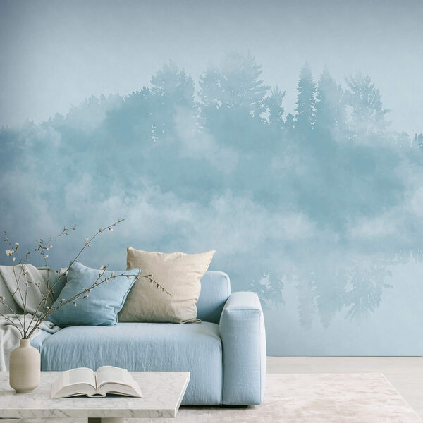 Wolken van rook en bomen