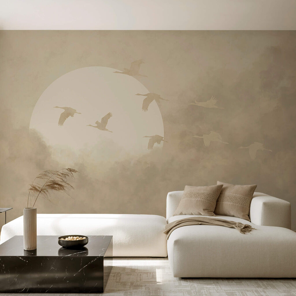 Vogels die in de lucht vliegen