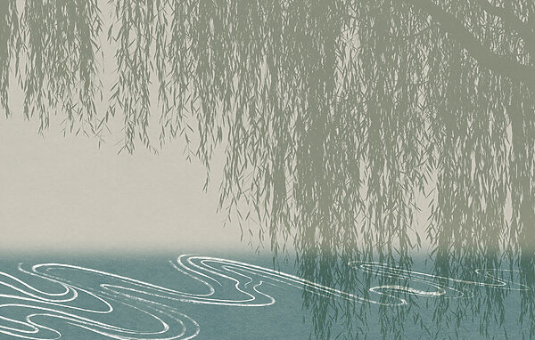 Water with a willow tree