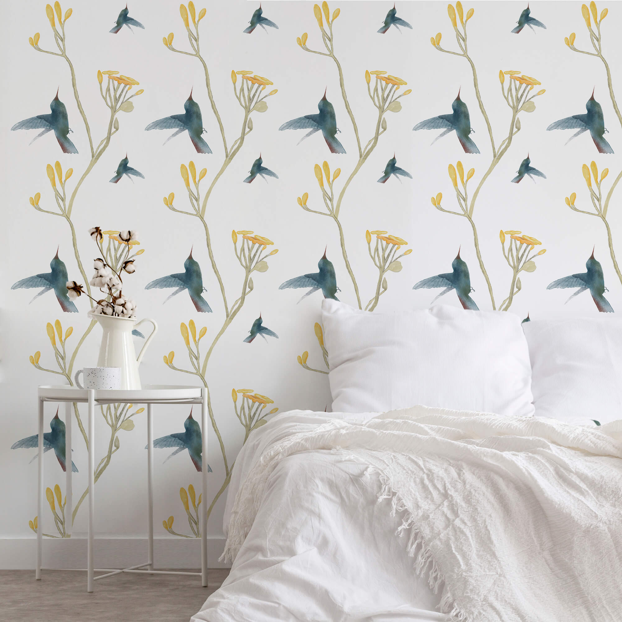 Patroon van vogels en bloemen
