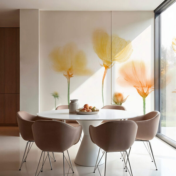 Fotobehang Groep bloemen met licht (Artikelnummer: t00608) Fotobehang Fotobehang Groep bloemen met licht (Artikelnummer: t00608)