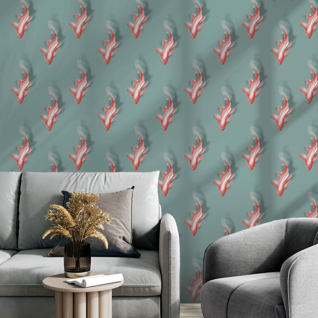 Patroon van vissen op een blauwe achtergrond