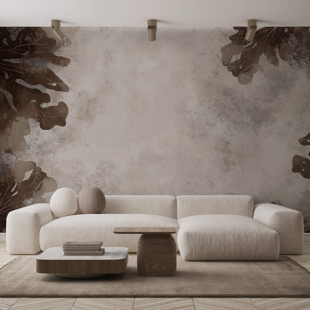 Bruine bladeren op een witte ondergrond