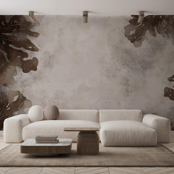 Bruine bladeren op een witte ondergrond