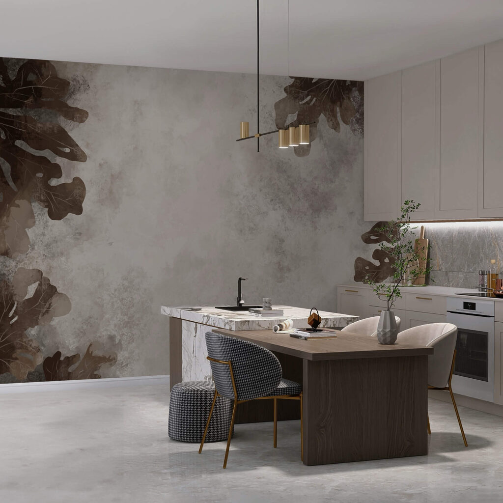 Bruine bladeren op een witte ondergrond