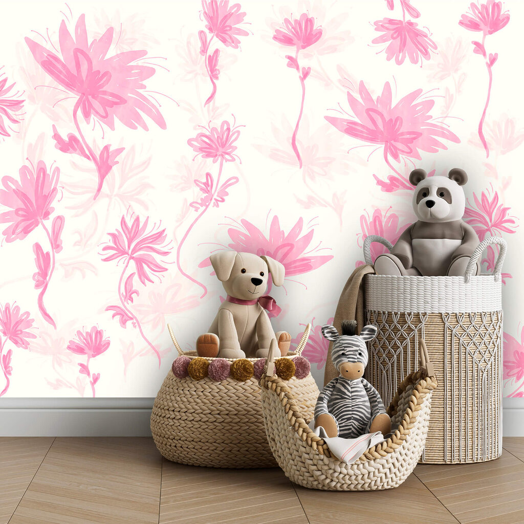 Roze bloemen op een witte achtergrond