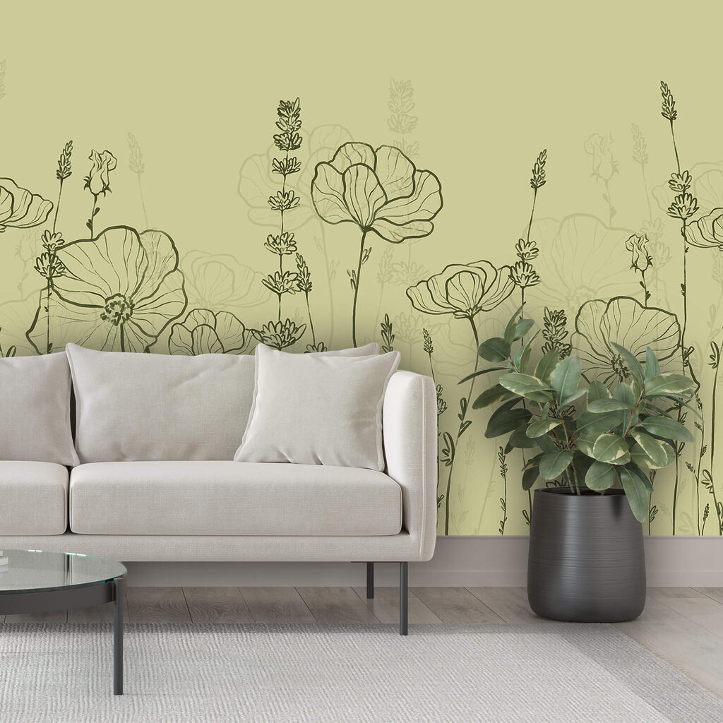 Lijntekening van bloemen