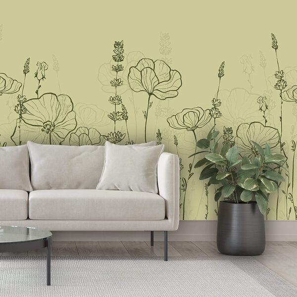 Lijntekening van bloemen