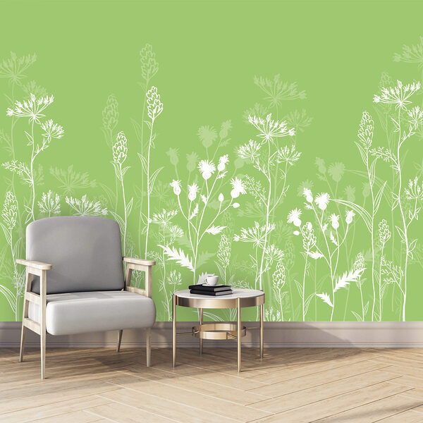 Witte bloemen op een groene achtergrond Witte bloemen op een groene achtergrond