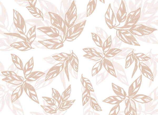 Pattern of leaves on a white background