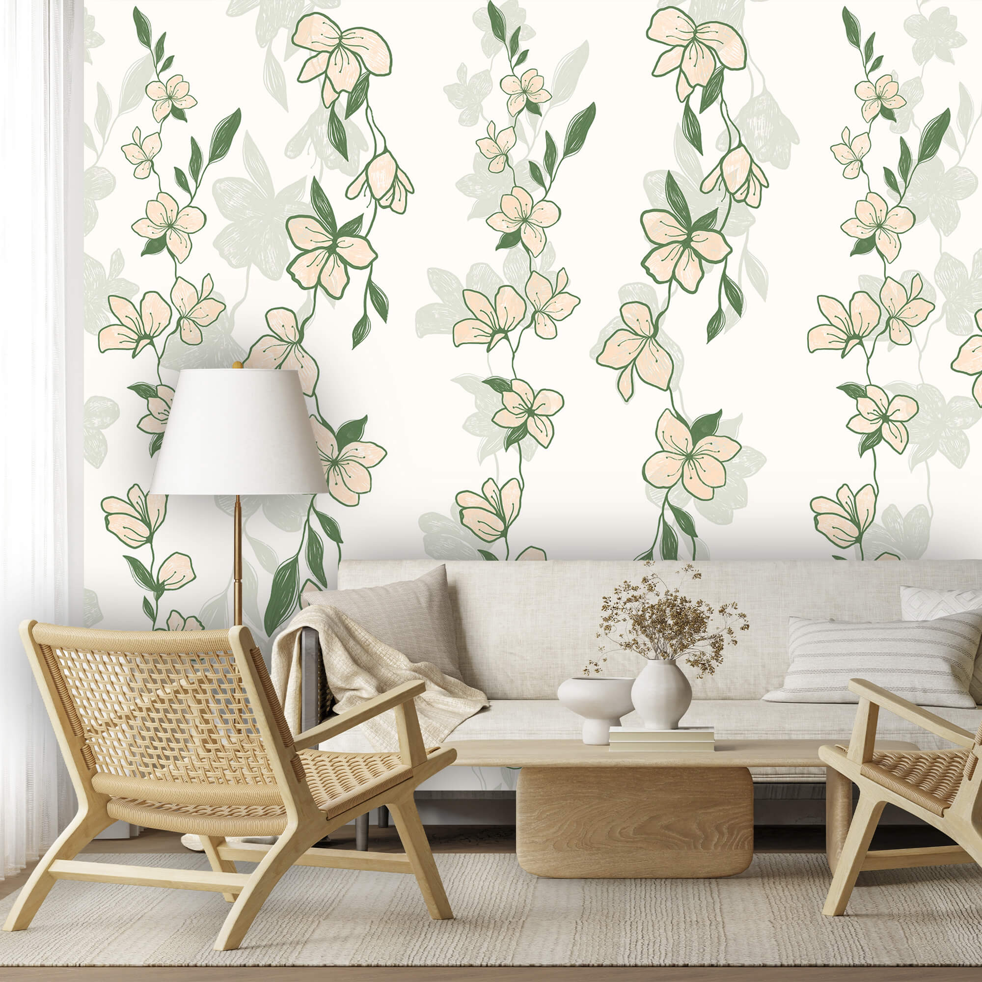 Motief van bloemen en bladeren