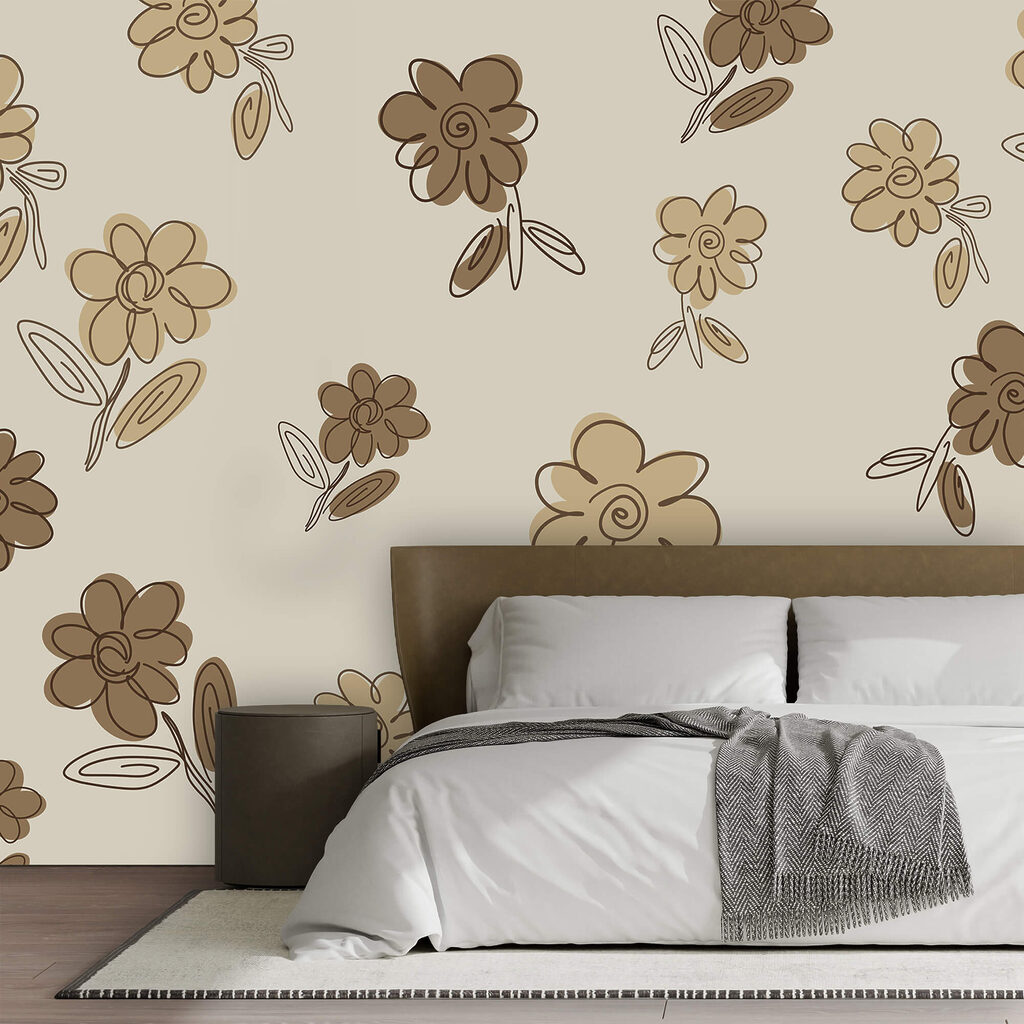 Bloemenpatroon op een beige achtergrond