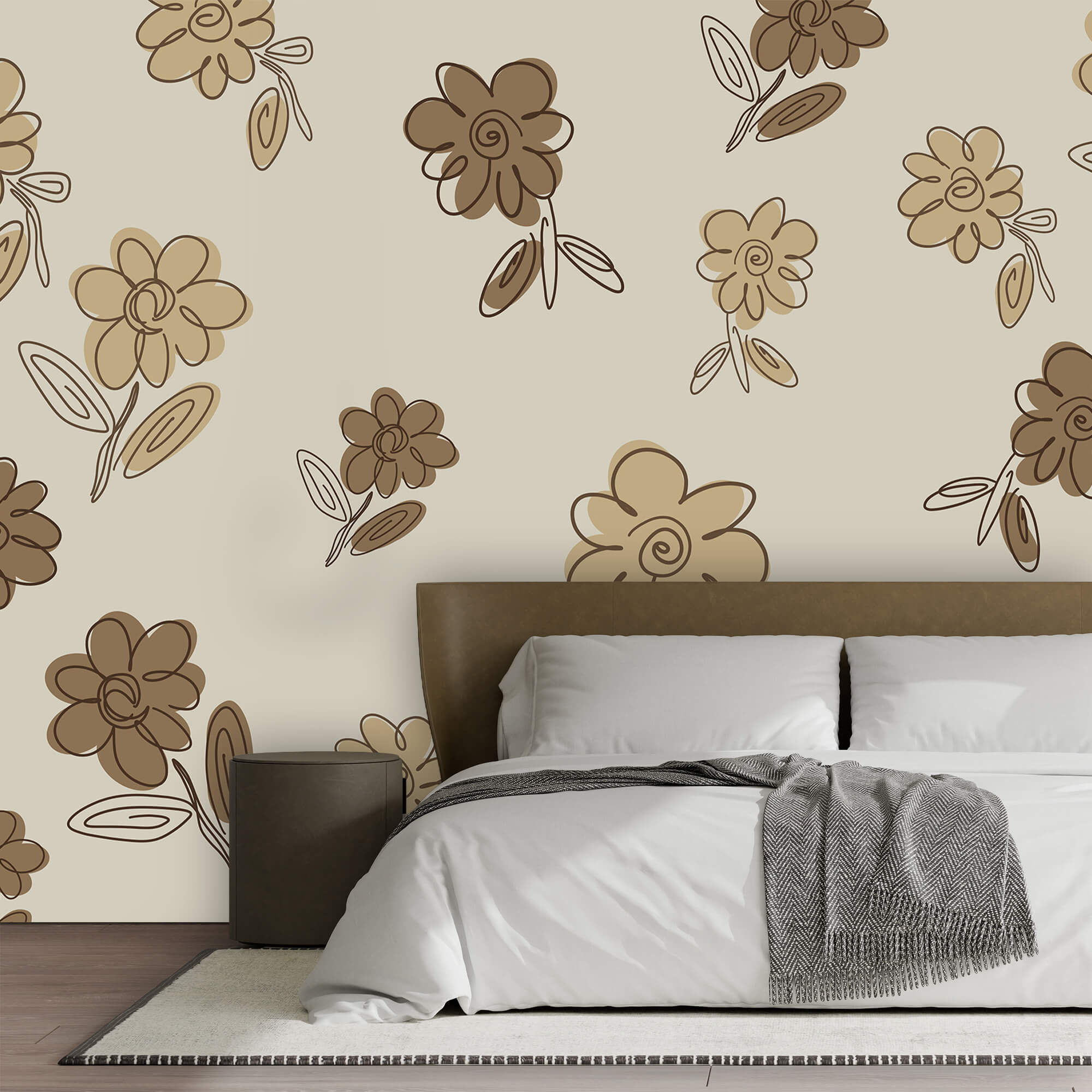Bloemenpatroon op een beige achtergrond