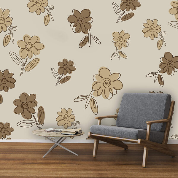 Bloemenpatroon op een beige achtergrond