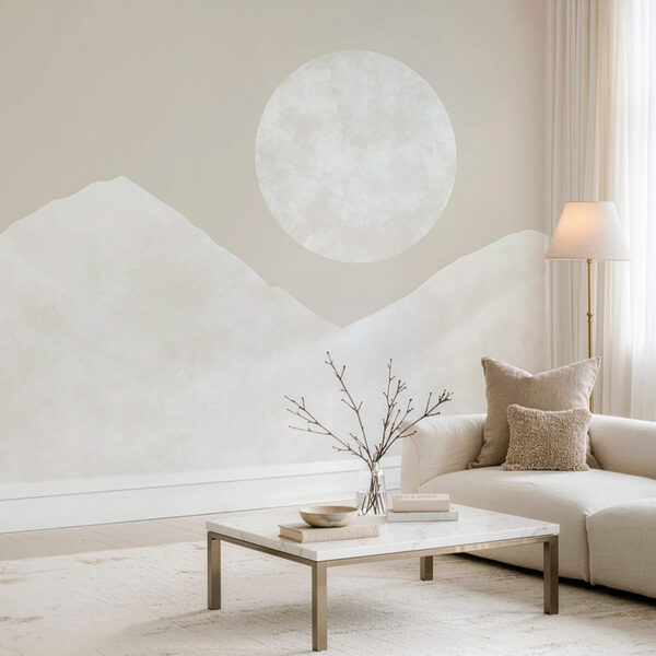 Maan boven een berg Maan boven een berg