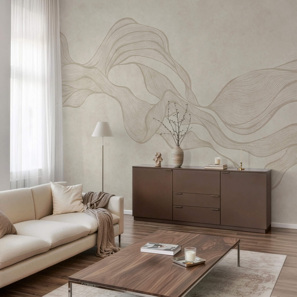 Wit en bruin golvend patroon