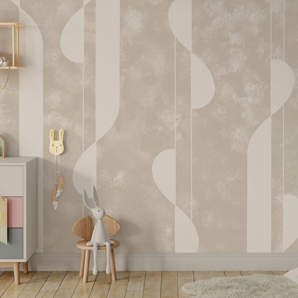 Abstracte vormen in zachte beige tinten