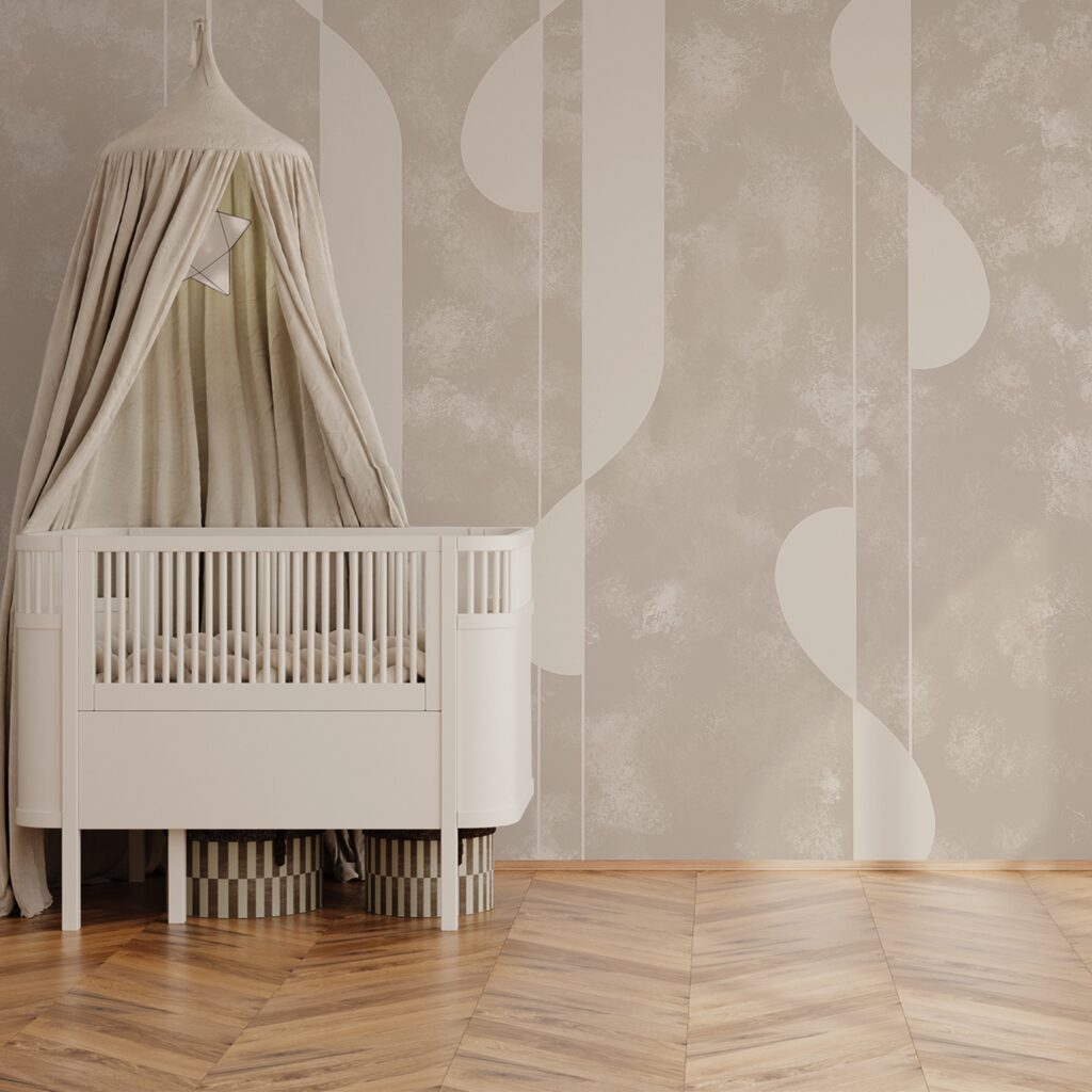 Abstracte vormen in zachte beige tinten