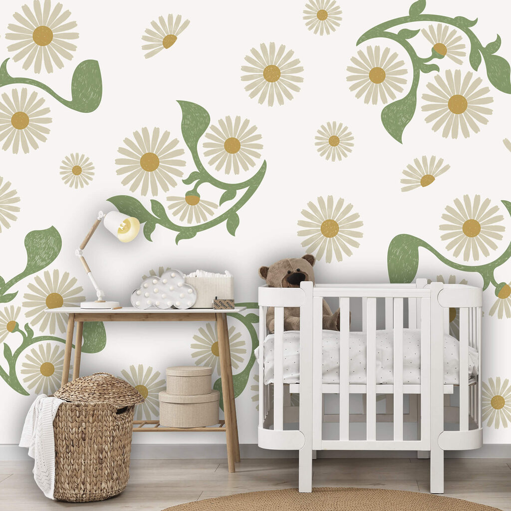 Wit en groen bloemenpatroon