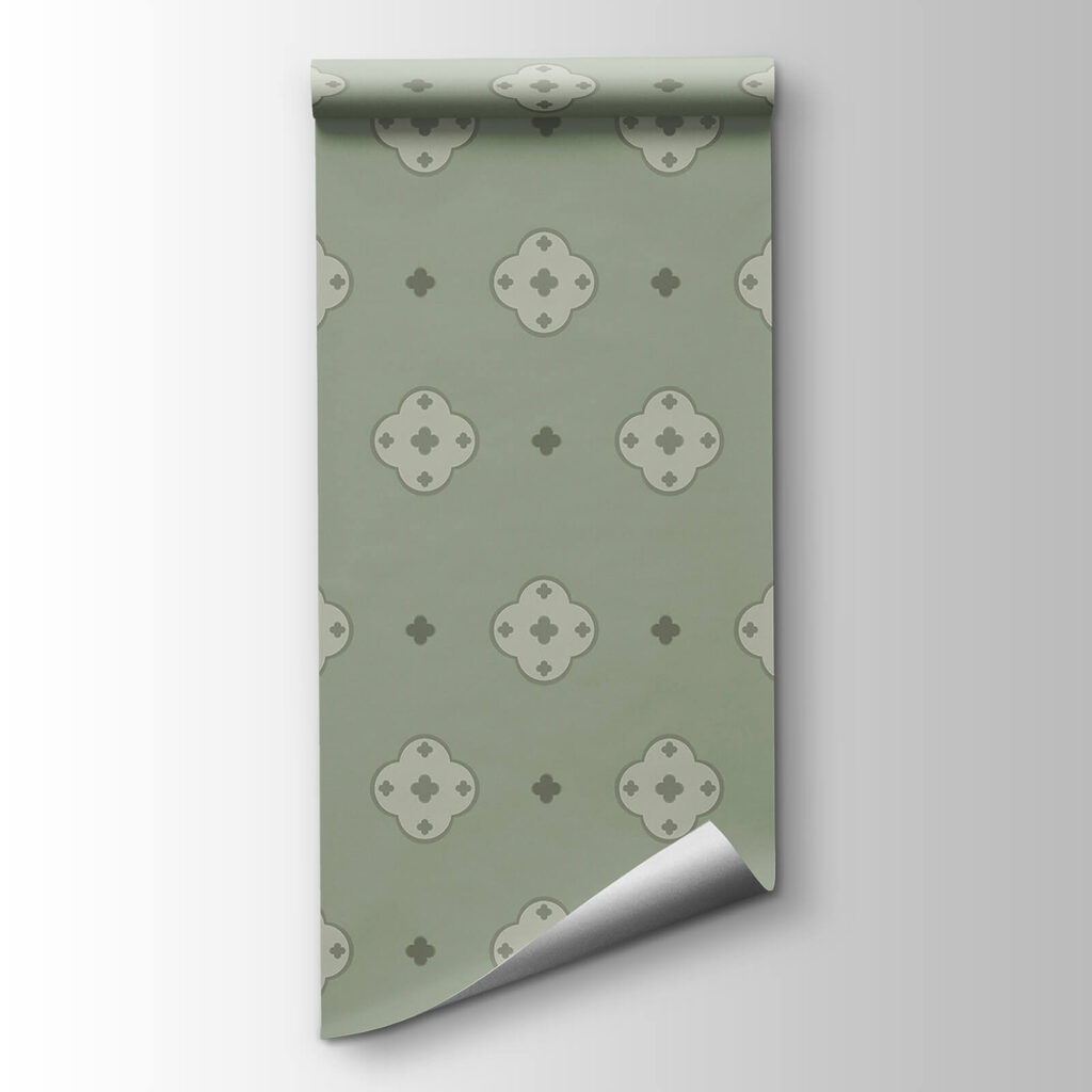 Pattern of crosses on a green background