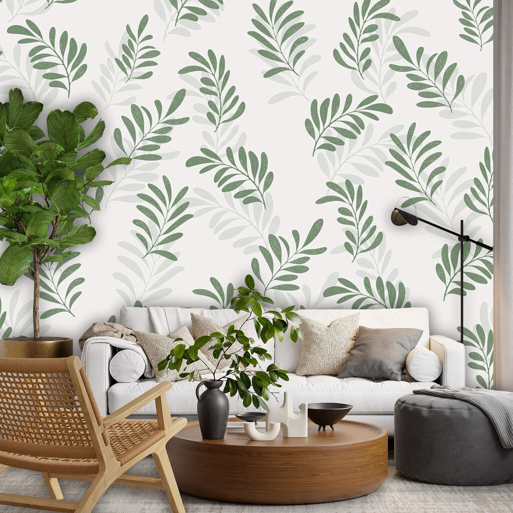 Bladmotief op een witte achtergrond