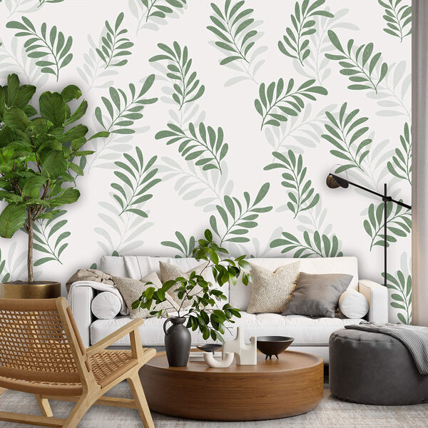 Bladmotief op een witte achtergrond