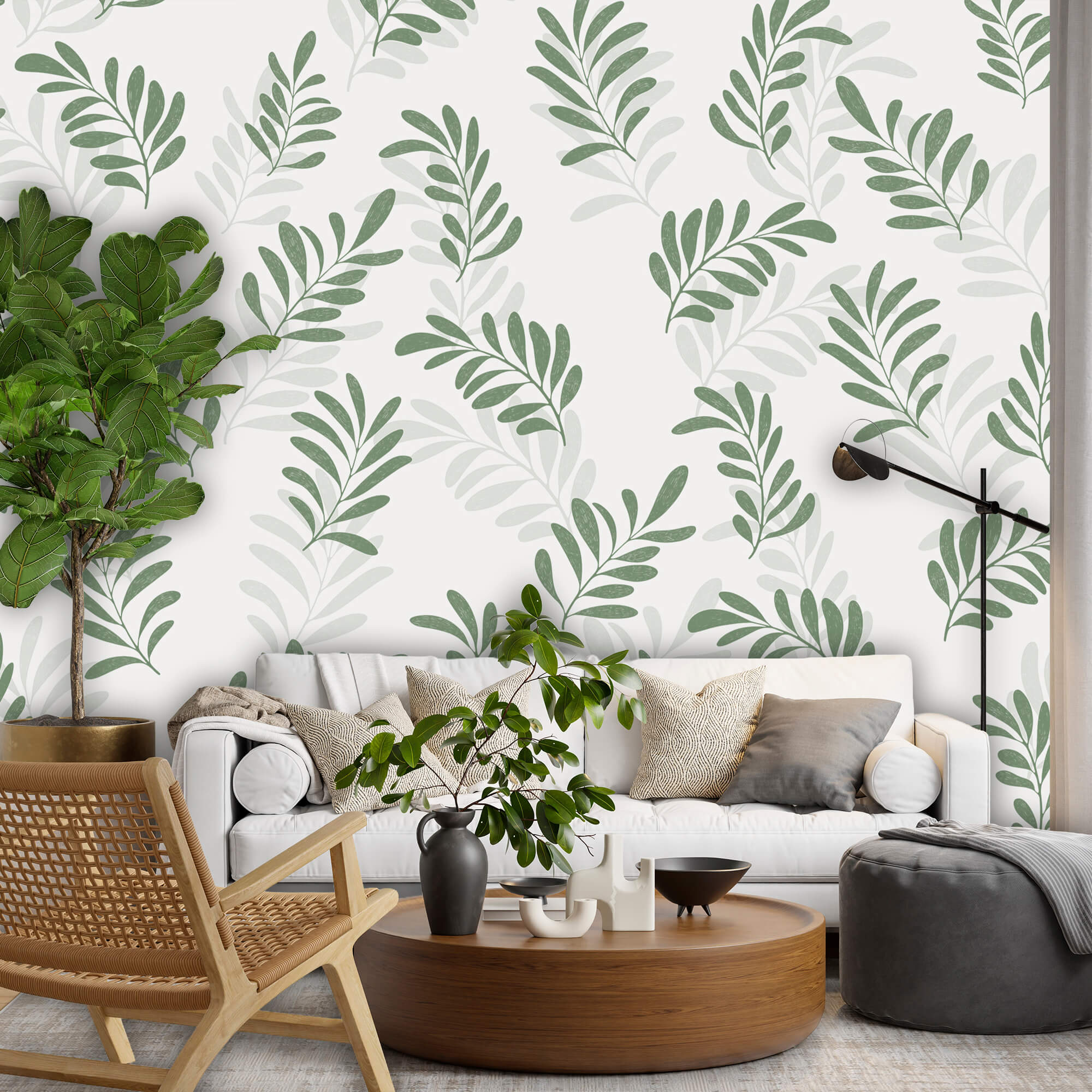 Bladmotief op een witte achtergrond