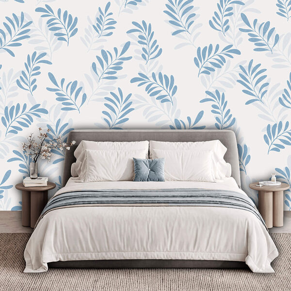 Patroon van blauwe bladeren