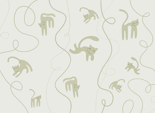 Pattern of cats and vines