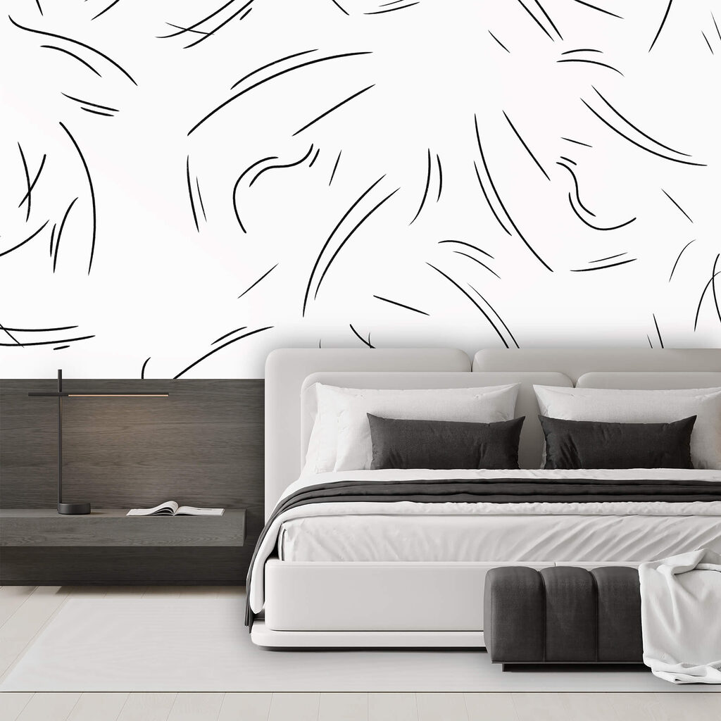 Zwarte lijnen op een witte achtergrond