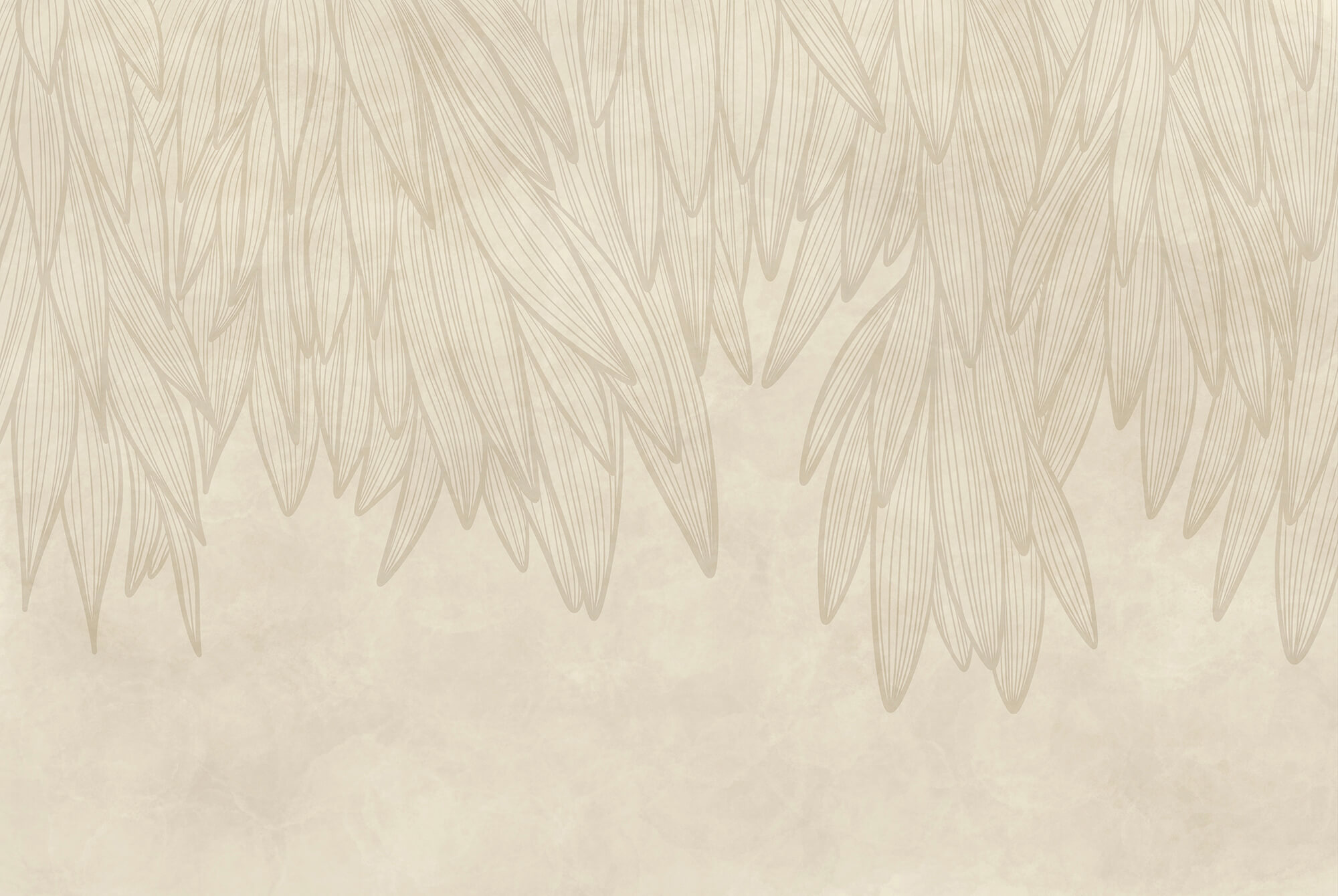 White and tan background with leaves