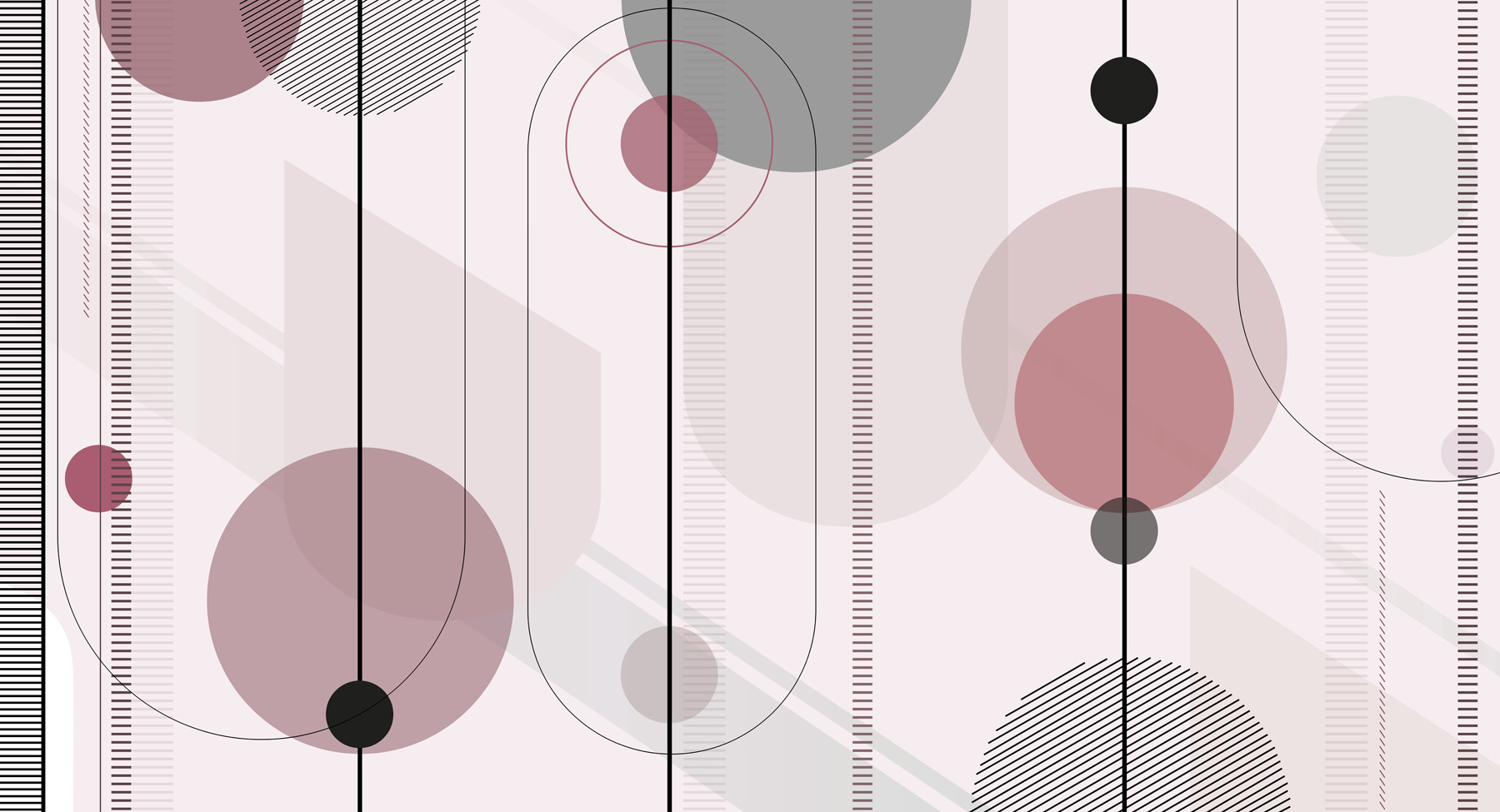 Abstract shapes in soft color palette