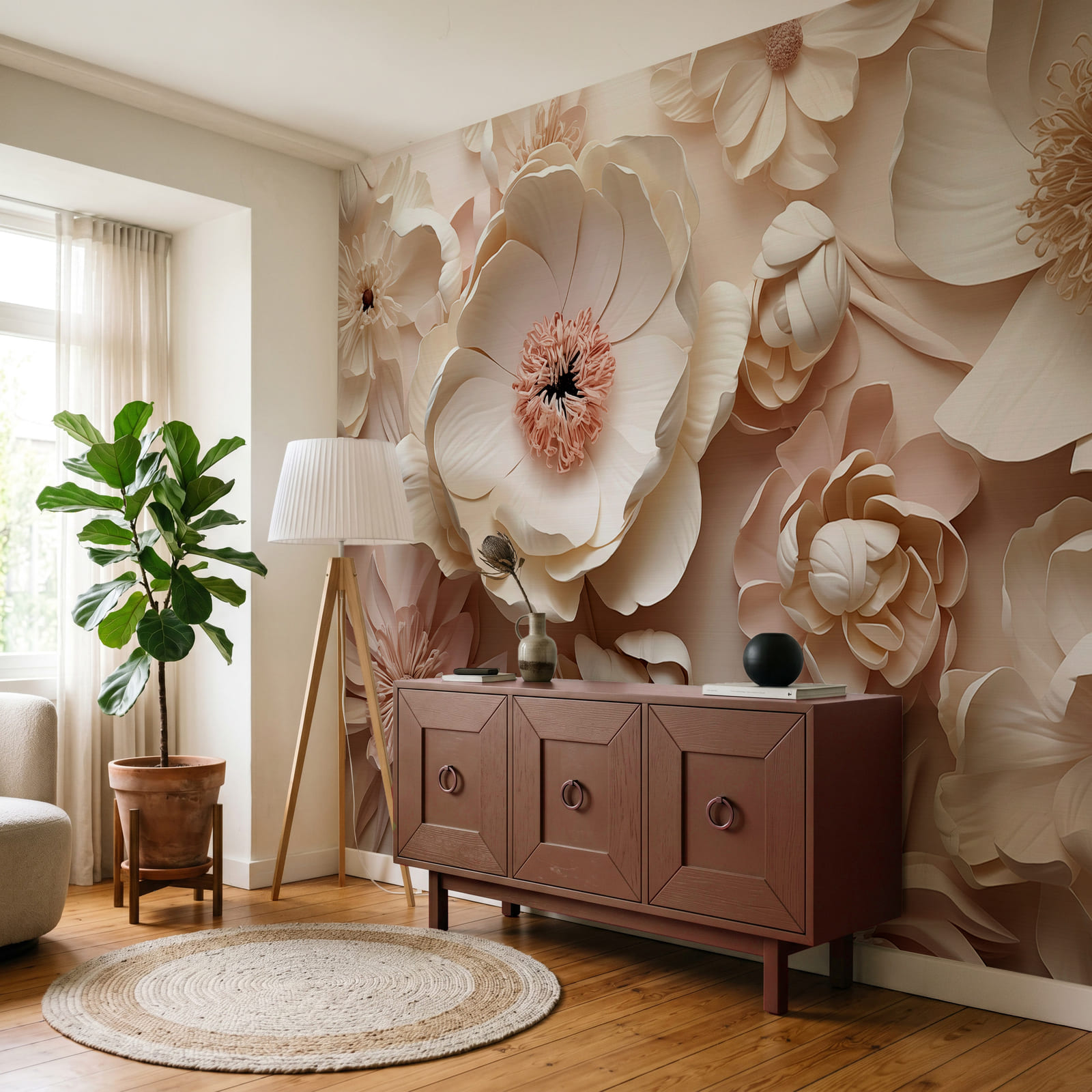 Een boeket van witte en roze bloemen