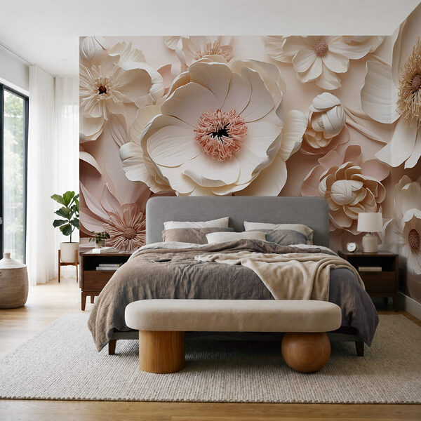 Een boeket van witte en roze bloemen