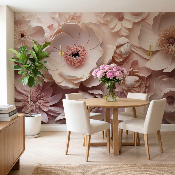 Een boeket van witte en roze bloemen