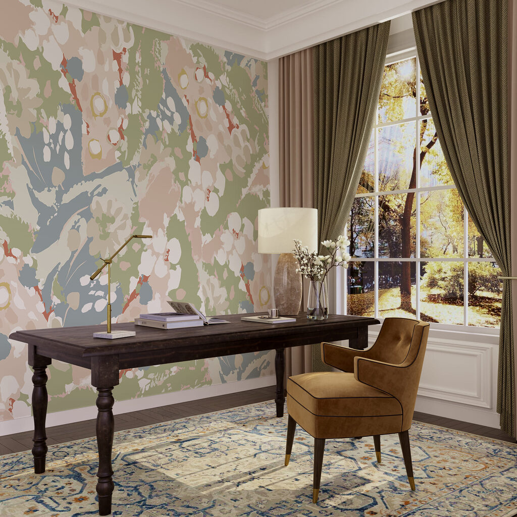 Kleurrijk patroon met witte en roze bloemen