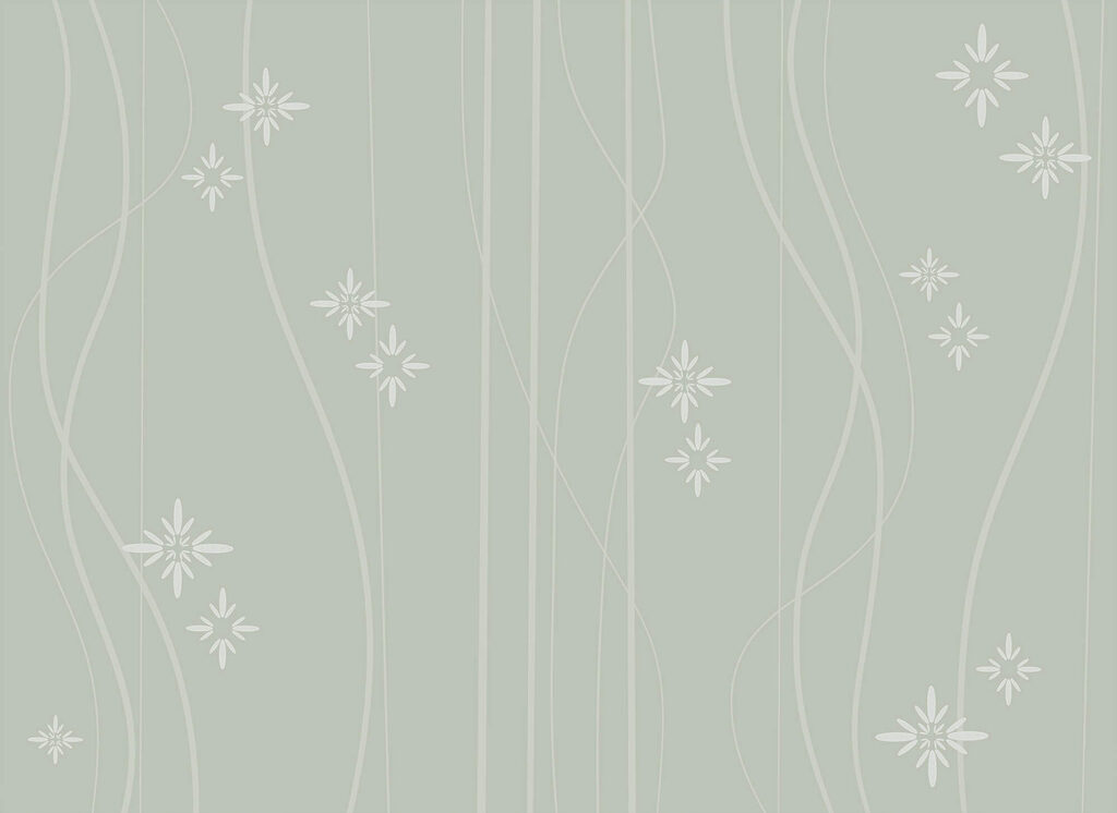Wallpaper with white flowers and lines