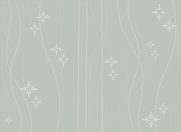 Wallpaper with white flowers and lines