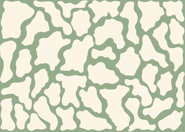 White and green cow pattern