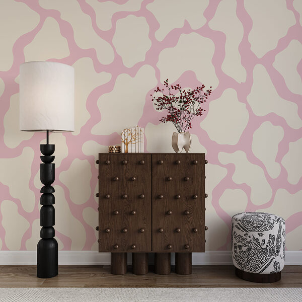 Roze en wit koeienpatroon