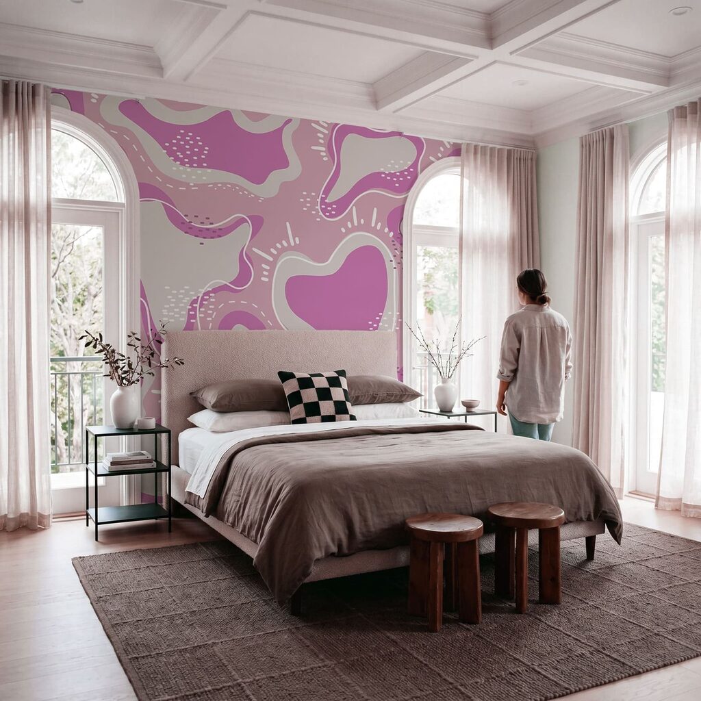 Roze en witte vormen