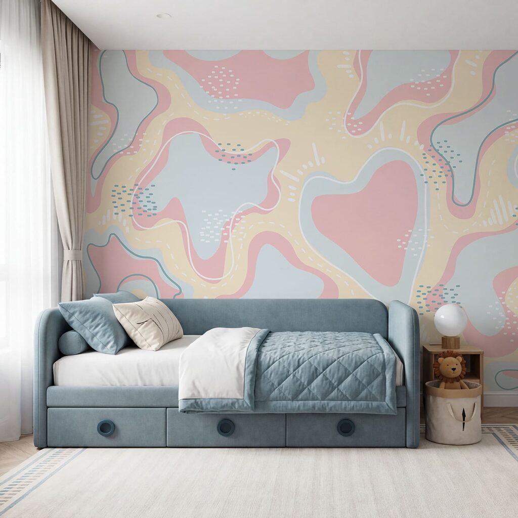 Roze en blauwe vormen