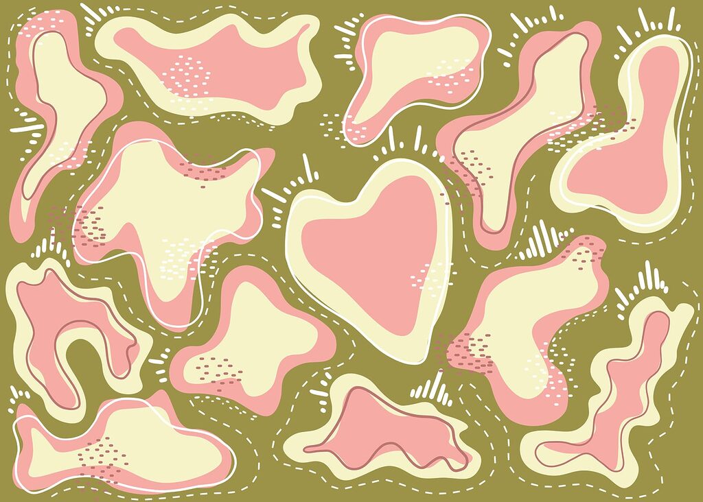 Pink and white shapes