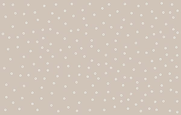Pattern of small white flowers on a tan background