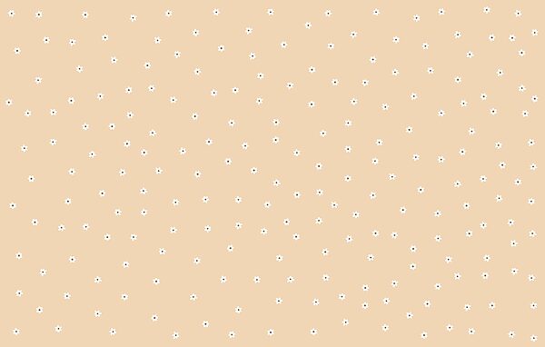 Pattern of small white flowers on a tan background