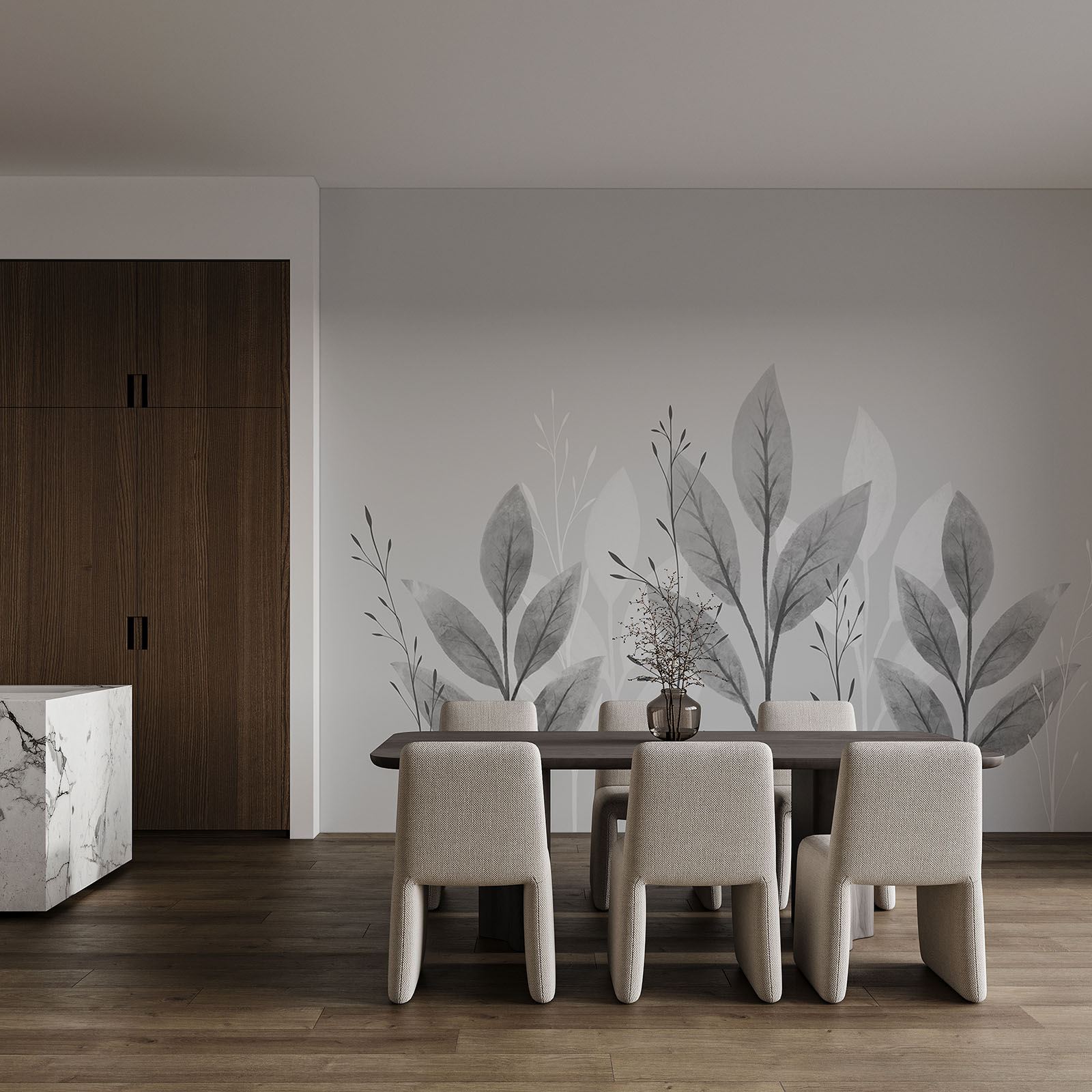 Elegant botanisch ontwerp in zwart-wit Elegant botanisch ontwerp in zwart-wit