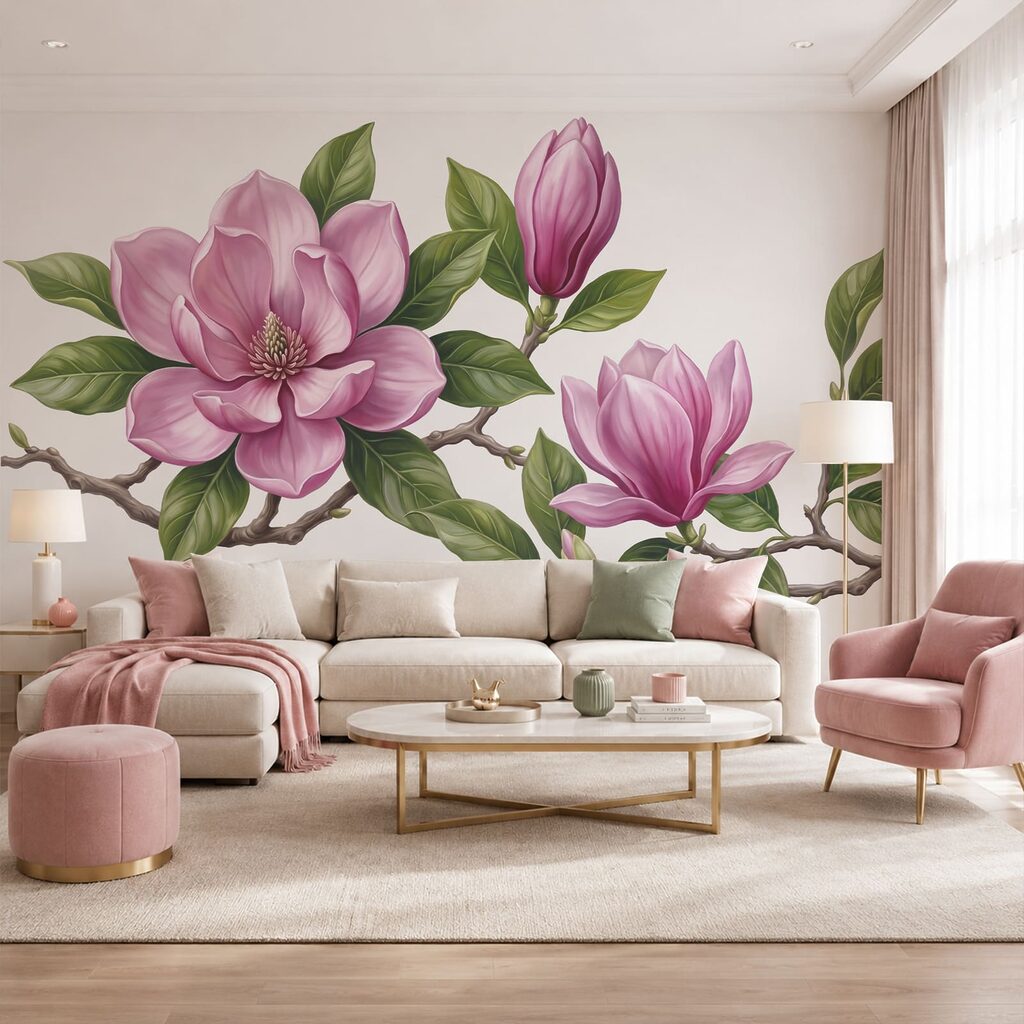 Een bosje roze bloemen met groene bladeren Een bosje roze bloemen met groene bladeren