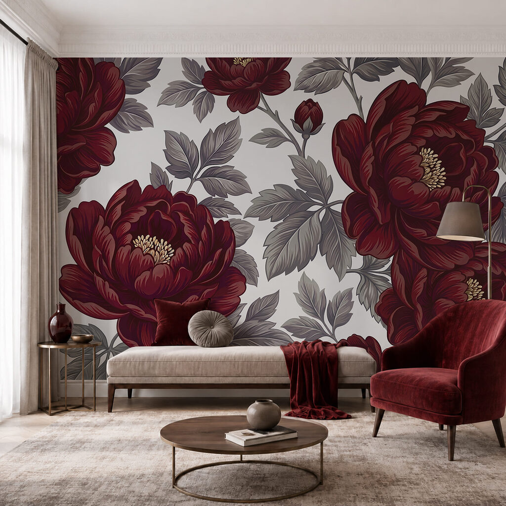 - Elegant bloemmotief in rijke kleuren - Elegant bloemmotief in rijke kleuren