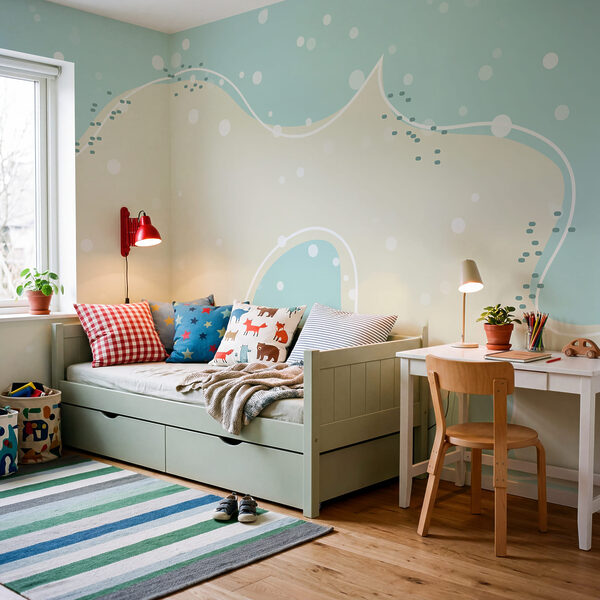 Blauw-witte achtergrond met witte stippen Blauw-witte achtergrond met witte stippen