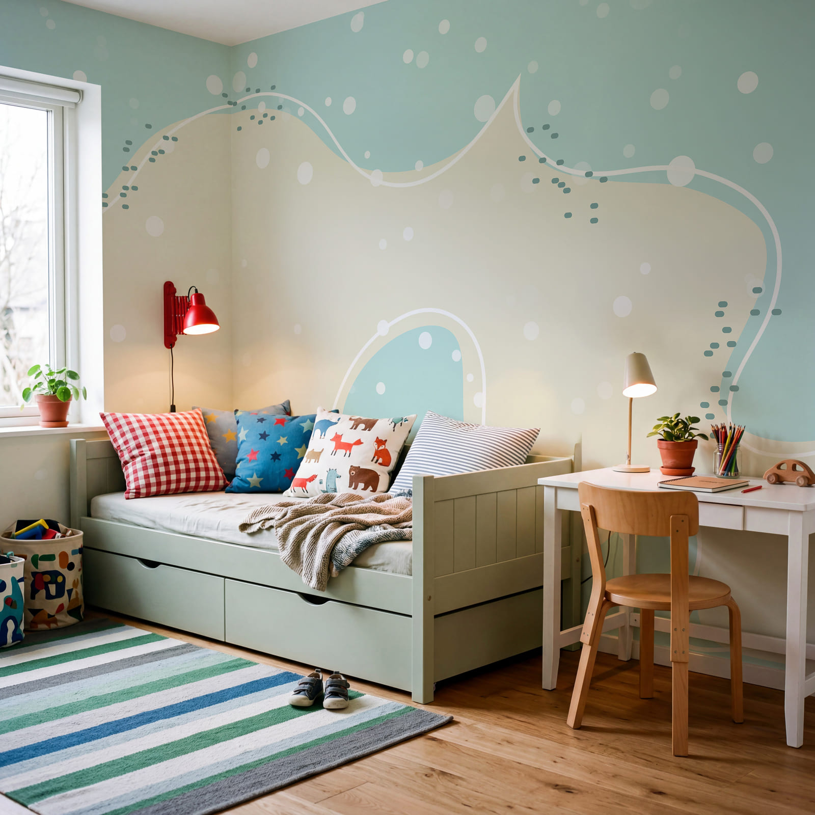 Blauw-witte achtergrond met witte stippen Blauw-witte achtergrond met witte stippen